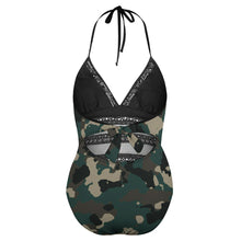 Load image into Gallery viewer, Ti Amo I love you - Exclusive Brand - Outer Space, Pale Oyster, Armadillo, &amp; Woodsmke Camouflage - Plus Size Swimsuit - SIzes XL-4XL
