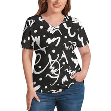 Load image into Gallery viewer, Ti Amo I love you - Exclusive Brand - Womens Plus Size V-Neck Short Sleeve Ladies T-Shirts - Sizes XL-4XL
