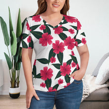 Load image into Gallery viewer, Ti Amo I love you - Exclusive Brand - Womens Plus Size V-Neck Short Sleeve Ladies T-Shirts - Sizes XL-4XL
