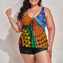 Load image into Gallery viewer, Ti Amo I love you - Exclusive brand - Women&#39;s Plus Size Drawstring 2pc Swimsuit - Sizes XL-6XL
