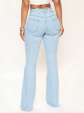 Load image into Gallery viewer, Striped Raw Hem Jeans - Sizes S-2XL
