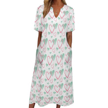 Load image into Gallery viewer, Ti Amo I love you - Exclusive Brand - Long Dress - Short Sleeves - 7-point Sleeve Long Dress - Sizes S-5XL
