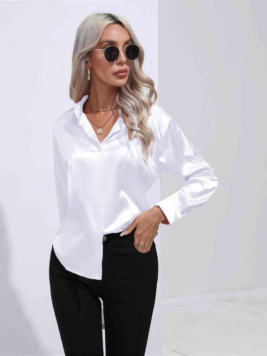9 Colors - Collared Neck Buttoned Long Sleeve Shirt