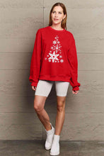 Load image into Gallery viewer, Simply Love Full Size Snowflake Christmas Tree Graphic Sweatshirt
