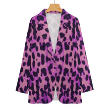 Load image into Gallery viewer, Ti Amo I love you - Exclusive Brand - Can Can &amp; Medium Plum Jaguar Spots -  Womens Suit Blazer Jacket - 2XS-2XL
