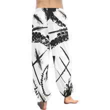 Load image into Gallery viewer, Ti Amo I love you  - Exclusive Brand  - White with Black Tracks - Women&#39;s Harem Pants
