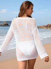 Load image into Gallery viewer, Openwork Dropped Shoulder Long Sleeve Cover-Up
