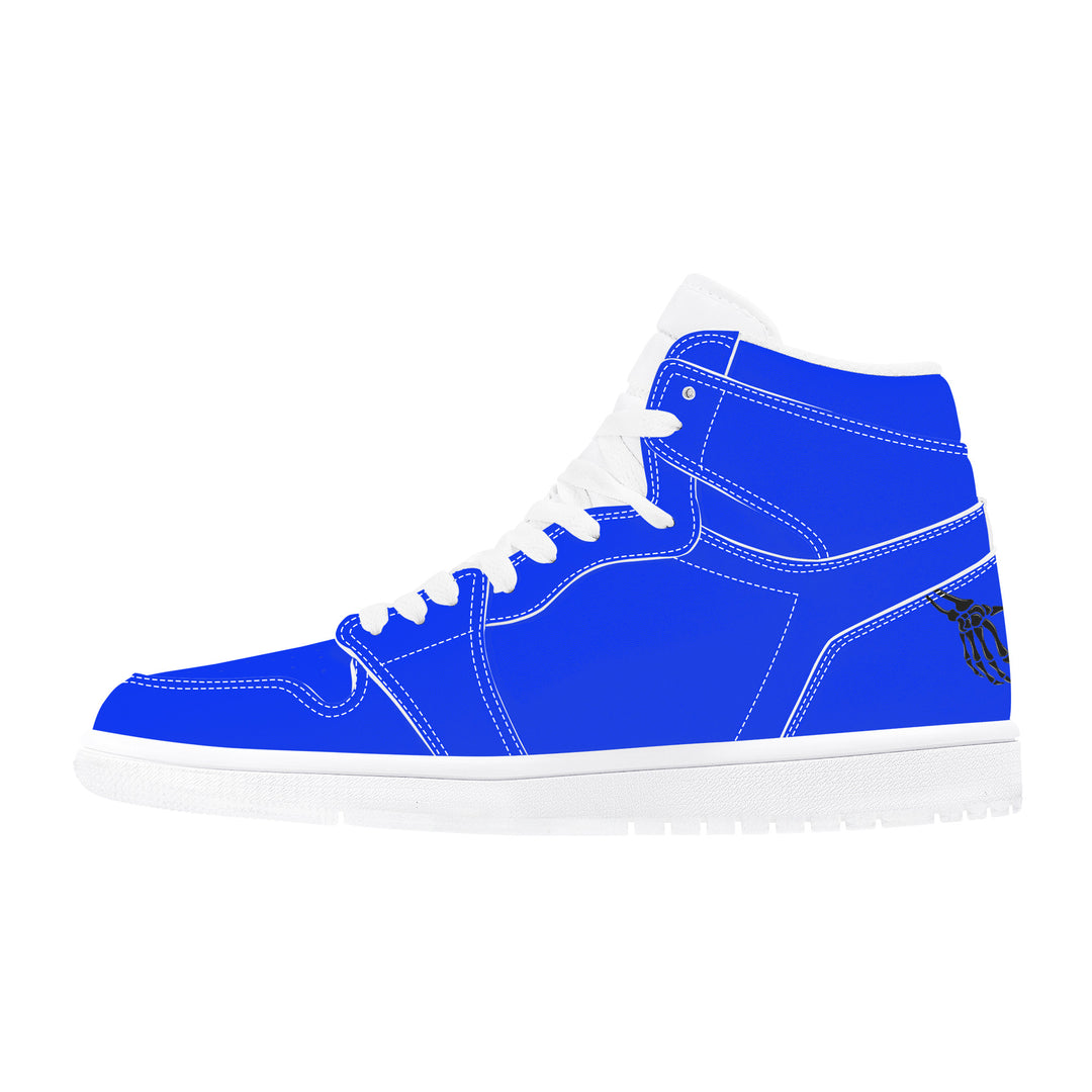Ti Amo I love you - Exclusive Brand - Blue Blue Eyes - Skeleton Hands with Heart - High Top Synthetic Leather Sneaker