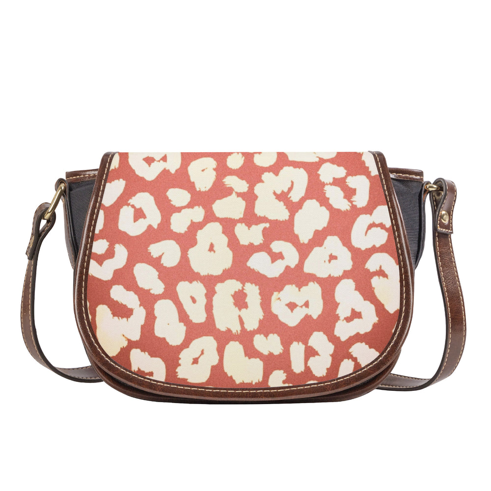 Ti Amo I love you - Exclusive Brand - Copperfiled, Japonica, & Linen Animal Pattern Saddle Bag