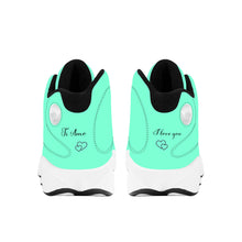 Load image into Gallery viewer, Ti Amo I love you  - Exclusive Brand  - Aquamarine - Basketball Shoes - Black Laces
