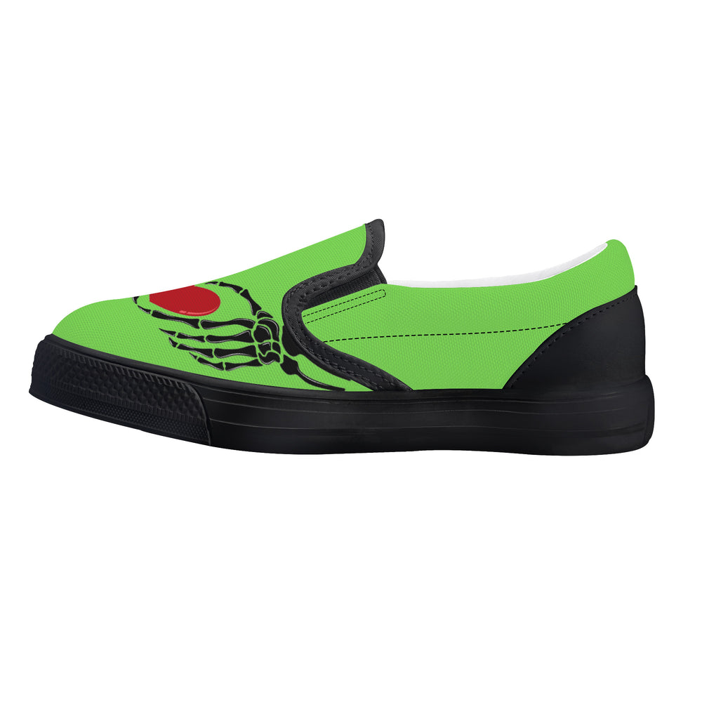 Ti Amo I love you - Exclusive Brand - Pastel Green - Kids Slip-on shoes - Black Soles