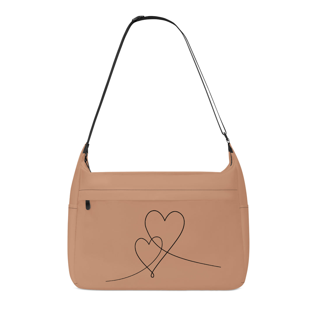 Ti Amo I love you - Exclusive Brand - Antique Bronze - Double Script Heart - Journey Computer Shoulder Bag