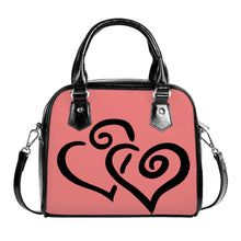 Load image into Gallery viewer, Ti Amo I love you - Exclusive Brand - Light Coral 2 - Double Black Heart -  Shoulder Handbag
