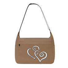 Load image into Gallery viewer, Ti Amo I love you - Exclusive Brand - Leather -  Double White Heart - Journey Computer Shoulder Bag
