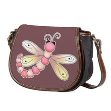 Load image into Gallery viewer, Ti Amo I love you - Exclusive Brand - Rose Brown - Dragonfly - Saddle Bag
