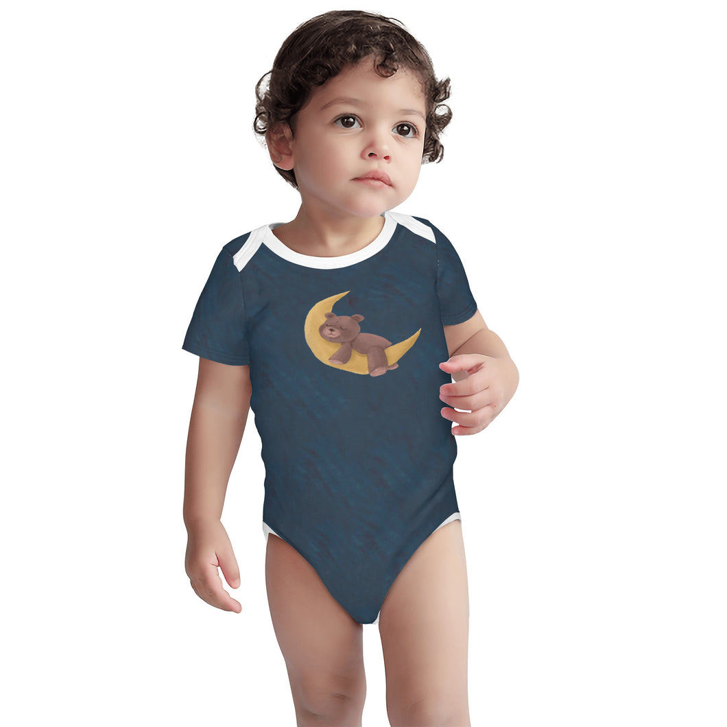 Ti Amo I love you - Exclusive Brand - Fiord - Bear on a Moon - Baby - Short Sleeve Baby Onesie - One-Piece - Sizes 0-24mths