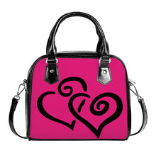 Load image into Gallery viewer, Ti Amo I love you - Exclusive Brand - Dark Cerise - Double Black Heart -  Shoulder Handbag
