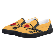 Load image into Gallery viewer, Ti Amo I love you - Exclusive Brand - Light Orange - Skeleton Hands with Heart  - Kids Slip-on shoes - Black Soles
