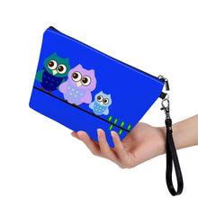 Load image into Gallery viewer, Ti Amo I love you - Exclusive Brand  - Blue Blue Eyes - 3 Owls - Sling Cosmetic Bag
