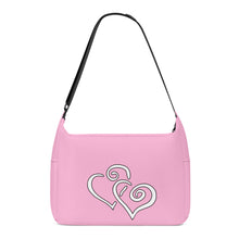 Load image into Gallery viewer, Ti Amo I love you - Exclusive Brand - Magenta Mix-Up - Double White Heart - Journey Computer Shoulder Bag
