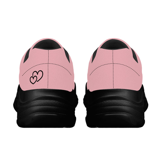 Ti Amo I love you  - Exclusive Brand  - Mandys Pink - Double Black Heart - Chunky Sneakers - Black Soles