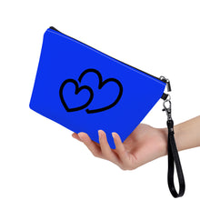 Load image into Gallery viewer, Ti Amo I love you - Exclusive Brand - Blue Blue Eyes - Double Heart - Sling Cosmetic Bag
