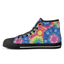 Load image into Gallery viewer, Ti Amo I love you - Exclusive Brand - Tie-Dye- High-Top Canvas Shoes - Black Soles
