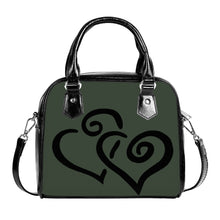 Load image into Gallery viewer, Ti Amo I love you - Exclusive Brand - Lunar Green - Double Black Heart -  Shoulder Handbag

