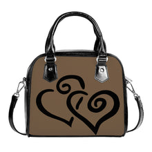 Load image into Gallery viewer, Ti Amo I love you - Exclusive Brand - Boy Red Brown - Double Black Heart -  Shoulder Handbag
