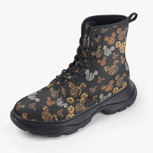 Load image into Gallery viewer, Ti Amo I love you - Exclusive Brand  - Brown Mickey Mouse - Unisex Casual Leather Chunky Boots - Mens 5-14 - Womens 5.5-13
