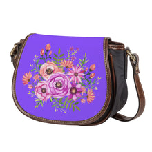 Load image into Gallery viewer, Ti Amo I love you - Exclusive Brand - Light Purple -Floral Bouquet - Saddle Bag
