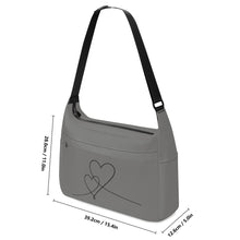 Load image into Gallery viewer, Ti Amo I love you - Exclusive Brand  - Concord Gray - Double Script Heart - Journey Computer Shoulder Bag
