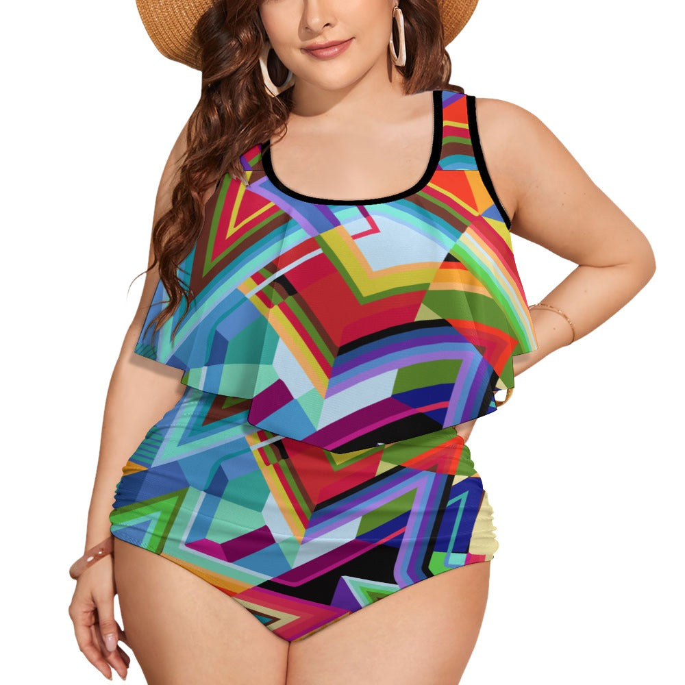Ti Amo I love you Exclusive Brand  - Womens Plus Size 2pc Top+ Bottoms Swimsuit - Bathing Suits - Sizes XL-4XL