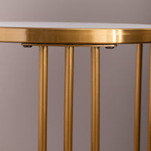 Load image into Gallery viewer, Sintered Stone Round Side/End Table with Golden Stainless Steel Frame
