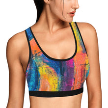 Load image into Gallery viewer, Ti Amo I love you - Exclusive Brand - Multicolored Abstract Pattern -Women&#39;s Sports Bra
