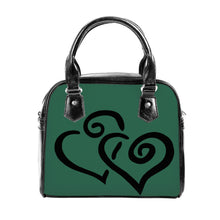 Load image into Gallery viewer, Ti Amo I love you - Exclusive Brand  - Juniper - Double Black Heart -  Shoulder Handbag
