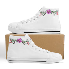 Load image into Gallery viewer, Ti Amo I love you  - Exclusive Brand -  white - Floral Swag - High-Top Canvas Shoes - White
