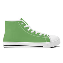 Load image into Gallery viewer, Ti Amo I love you  - Exclusive Brand - Dusty Green -  Unisex High -Top Canvas Shoes - White Soles
