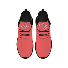 Load image into Gallery viewer, Ti Amo I love you - Exclusive Brand - Bittersweet - Double White Heart -  Lightweight Mesh Knit Sneaker - Black Soles
