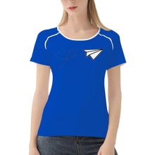 Load image into Gallery viewer, Ti Amo I love you - Exclusive Brand  - Cobalt Blue - Paper Airplane - Women&#39;s T shirt - Sizes XS-2XL
