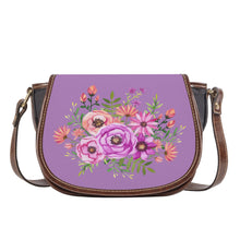 Load image into Gallery viewer, Ti Amo I love you - Exclusive Brand - African Violet - Floral Bouquet - Saddle Bag
