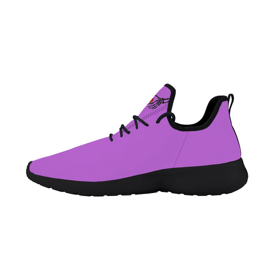 Ti Amo I love you - Exclusive Brand - Lavender - Skelton Hands with Heart - Mens / Womens - Lightweight Mesh Knit Sneaker - Black Soles