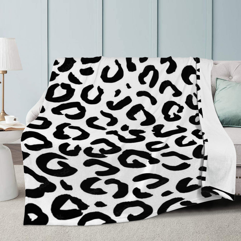 Ti Amo I love you - Exclusive Brand - White & Black Animal Print - Micro Fleece Blankets