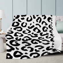 Load image into Gallery viewer, Ti Amo I love you - Exclusive Brand - White &amp; Black Animal Print - Micro Fleece Blankets
