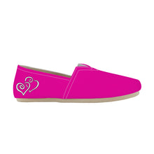 Load image into Gallery viewer, Ti Amo I love you - Exclusive Brand  - Hollywood Cerise - Double White Heart -  Casual Flat Driving Shoe
