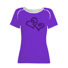 Load image into Gallery viewer, Ti Amo I love you - Exclusive Brand  - Purple Heart - Double Purple Heart - Women&#39;s T shirt
