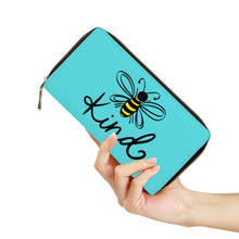 Load image into Gallery viewer, Ti Amo I love you - Exclusive Brand  - Medium Turquoise Blue - Bee Kind - Zipper Purse Clutch Bag
