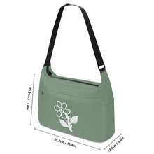 Load image into Gallery viewer, Ti Amo I love you - Exclusive Brand - Spanish Green - White Daisy - Journey Computer Shoulder Bag
