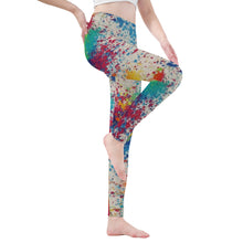 Load image into Gallery viewer, Ti Amo I love you - Exclusive Brand - Silk Colored - Colorful Splatter - Womens / Teen Girls / Womens Plus Size - Yoga Leggings - Sizes XS-3XL
