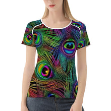 Load image into Gallery viewer, Ti Amo I love you - Exclusive Brand  - Fruit Salad &amp; Plum Peacock Feathers -  Women&#39;s T shirt
